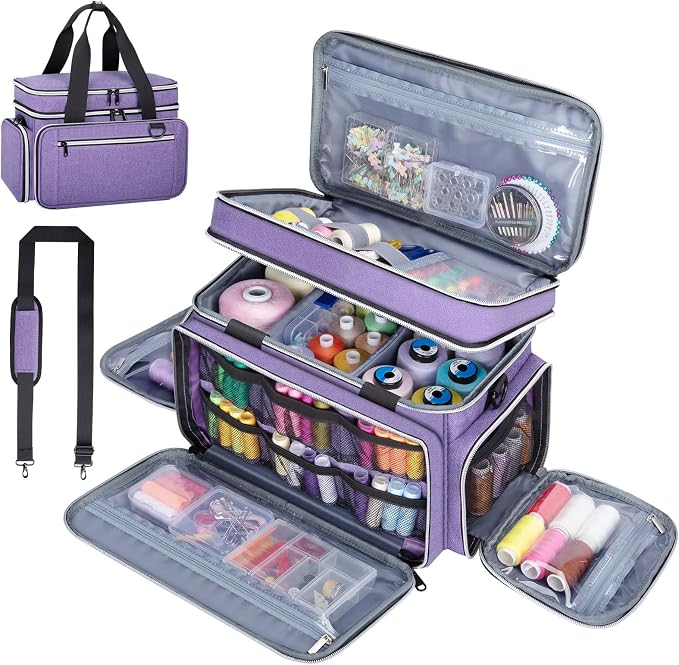 Anitor Sewing Supplies Organizer, Double Layer Sewing Storage Organizer