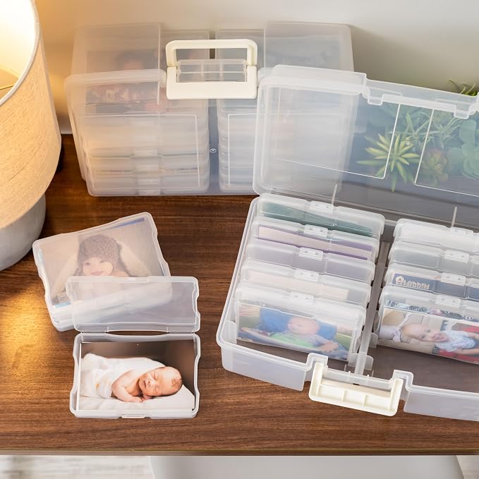 IRIS USA Photo Storage Box |Made in USA| 12 Cases - (2-Pack) - Clear