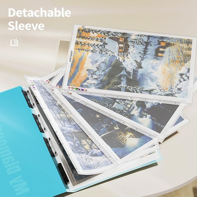 ARTDOT A1 Storage Book for Diamond Painting Kits, Diamond Art Portfolio Folder for Diamond Painting Accessories with 13 Pockets, 26 Views Protectors (34x25.4inches)