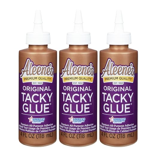 Aleene's Original Tacky Glue, All Purpose Adhesive, Perfect for Crafts and DIY Projects, Dries Fast and Clear, 4 fl oz 3-Pack