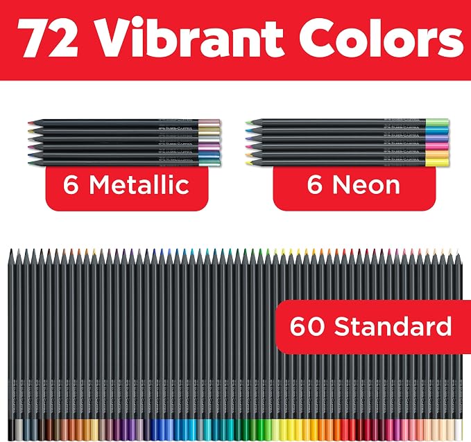 Faber-Castell Black Edition Colored Pencils Roll, 72 Count, Roll-Up Case