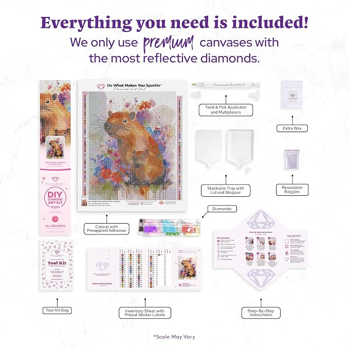 DIAMOND ART CLUB Mama & Mini Capybara Diamond Art Kits for Adults