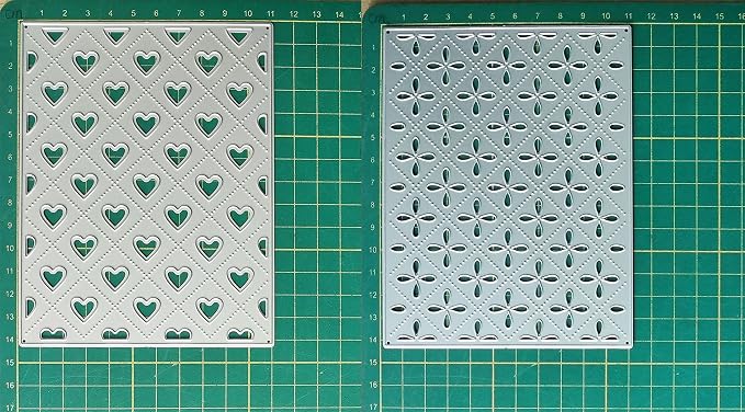 Cutting Dies 3D Metal Stencils Scrapbooking Tools DIY Craft Carbon Steel Embossing Template for Paper Card Making Album Arts Supplies (Four-Leaf Droplet & Heart Frame-14.5x11.2cm)