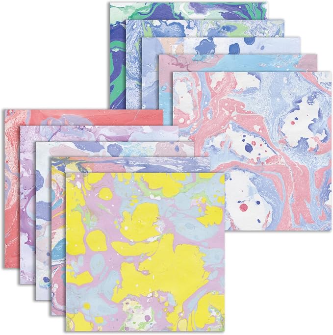 Origami Paper Kit 50 Sheets, 6x6 Inch Double Sided 20 Vivid Colored Paper | 70GSM Colorful Paper,20 Different Pattern Origami Kit,DIY Hand Crafts,Arts Creativity,Easy to Fold,No-Fading.WatercolorTextur