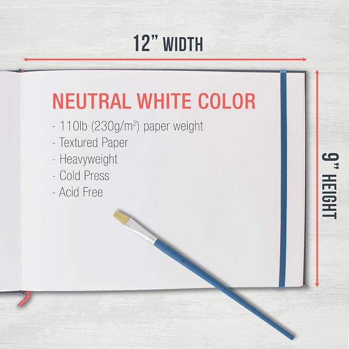 U.S. Art Supply 9" x 12" Watercolor Book (2 Pack, 76 Sheets Each)