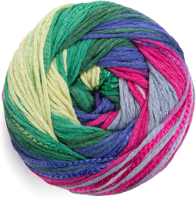 YarnArt Symphony Dream Cotton Yarn -%80 Cotton%20 Viscose Rainbow Multicolor Crochet Knitting Yarn - Suitable for All Blouses, Dresses, Shawls, Bags, Hats - 273 Yards, 3.52 Oz (1 Skein) (3105)
