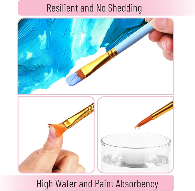 Mr. Pen- Acrylic Paint Brushes Set, 10 Pack, Round & Pointed Tip