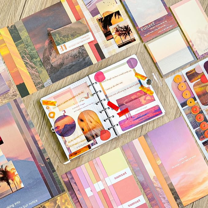 Scrapbooking Supplies Kit, A6 Grid Notebook, Vintage Junk Journaling Kit