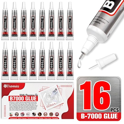B7000 Bedazzling Glue (16 Pack, 15ml), Clear Rhinestone Jewelry Adhesive