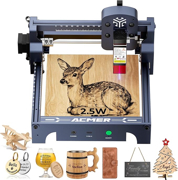 ACMER S1 Laser Engraver Machine, 2500mW Lazer Cutter for Wood and Acrylic