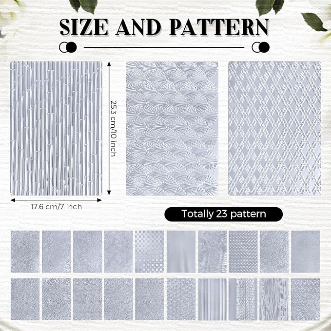XunYee 23 Pcs Polymer Clay Texture Sheets for Earrings Jewelry Making 17 x 25 Boho Clay Fondant Texture Mats for Pottery Earrings Jewelry Making DIY Crafts