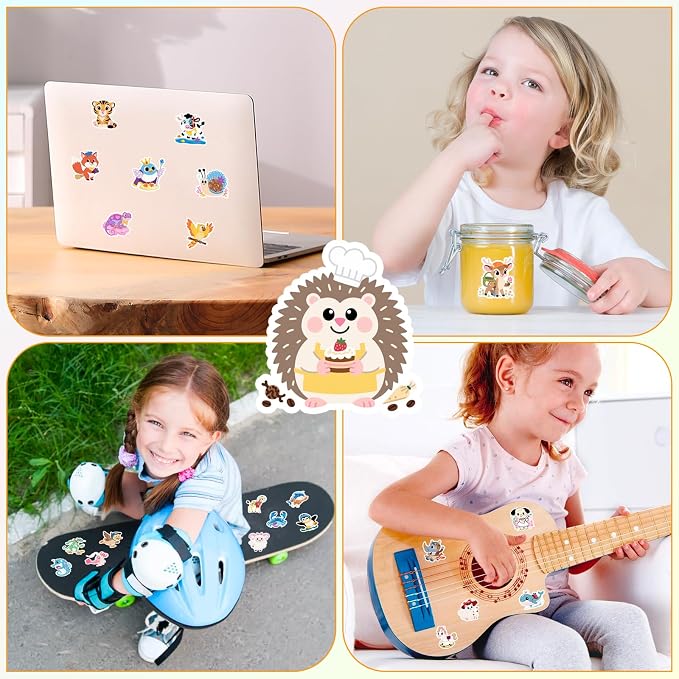 50PCS Animal Stickers, Cute Water Bottle Stickers for Kids