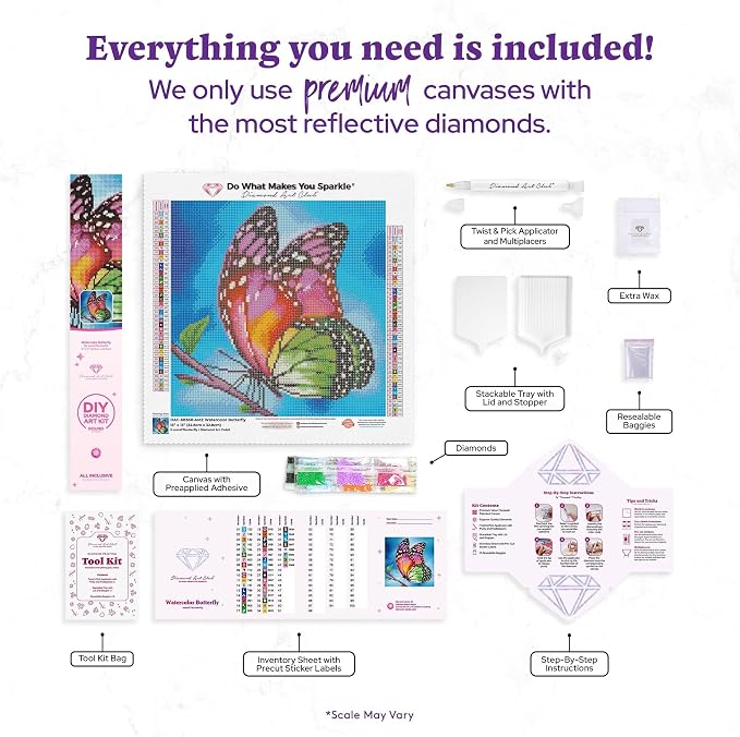 DIAMOND ART CLUB Watercolor Butterfly Diamond Art Kits for Adults
