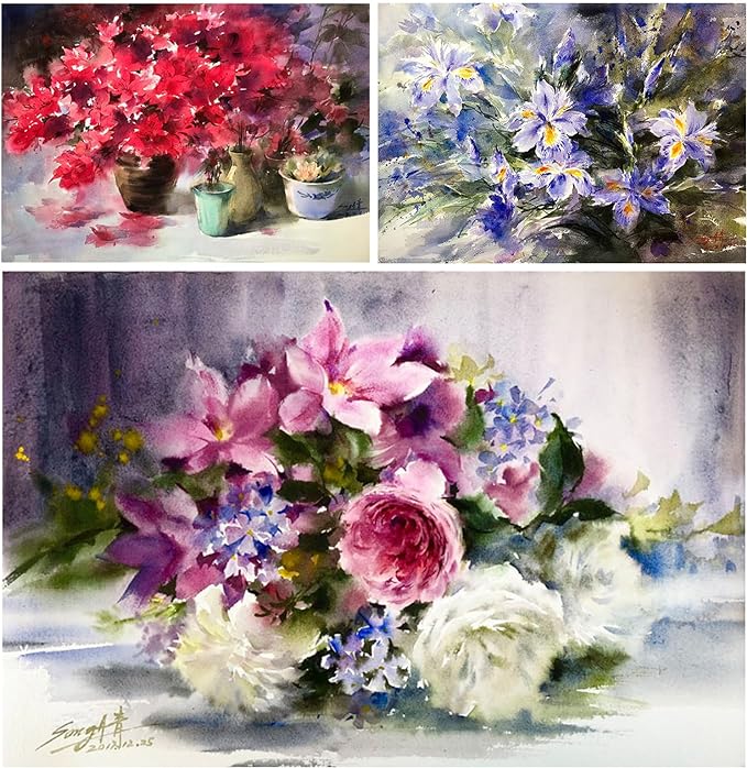 Paul Rubens Watercolor Paint Set Artist Grade, 24 Vivid Floral Colors | High Lightfastness & Unmatched Transparency, Portable Metal Case Art Supplies for Artists Beginners Hobbyists Students