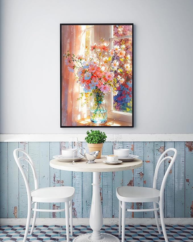 Flowers Diamond Art Kits for Adults, Daisy Diamond Painting Kit 12x16 Inch