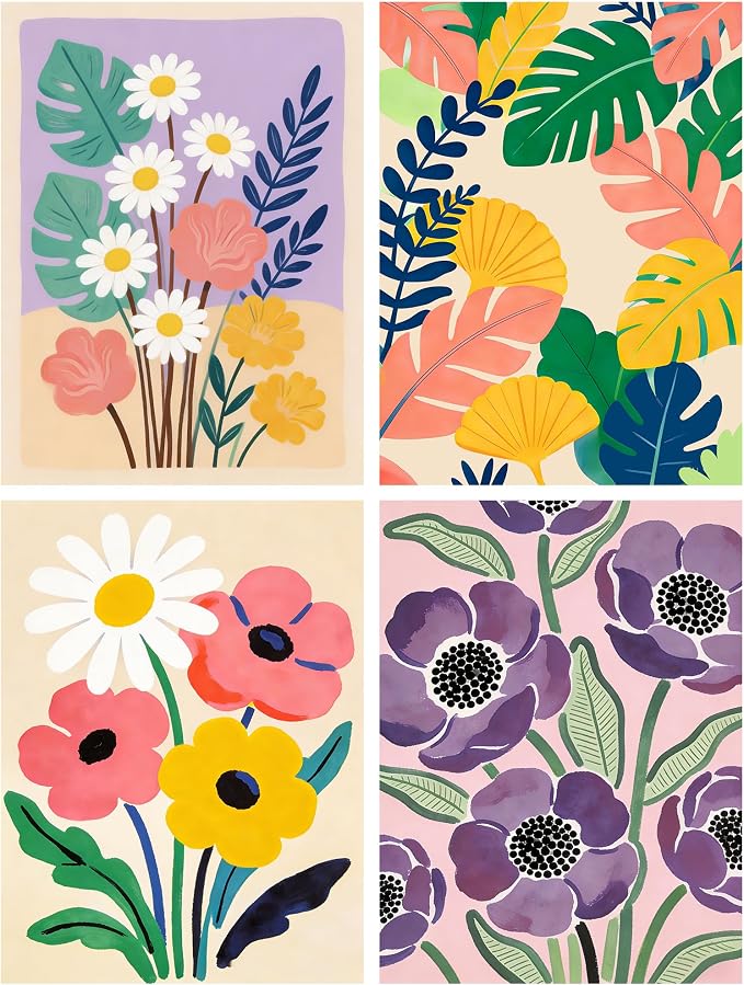 Leatrice 4 Pack Flower Diamond Painting Kits for Adults 11.8x15.7 Inches