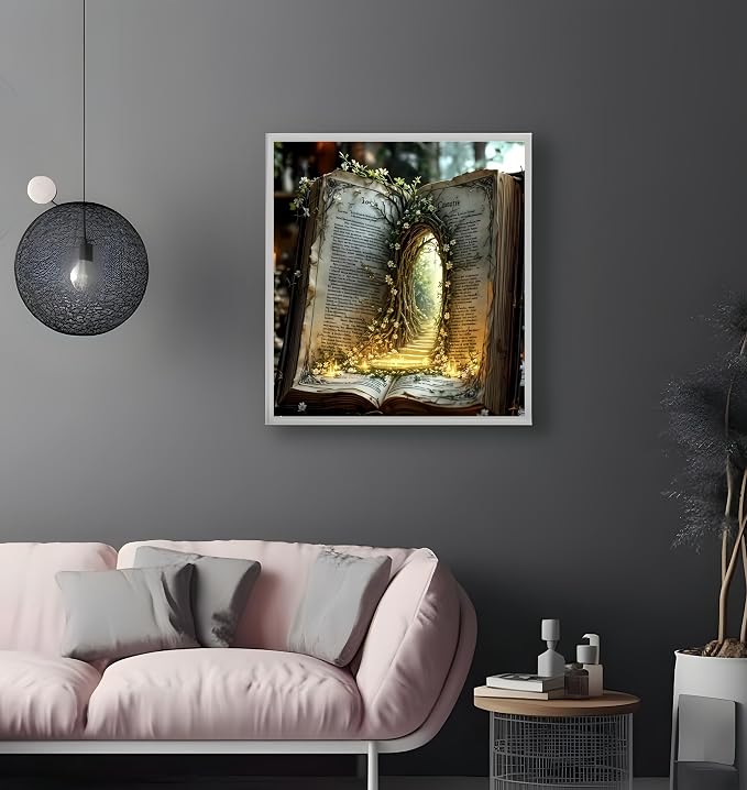Diamond Art Kits for Adults,Tree BookDiamond Painting Kit13.8x13.8 Inch | Full Round Drill Paint by Diamond,5D DIY Diamond Painting Dot Gem Art Craft,for Home Wall Decor Beginners