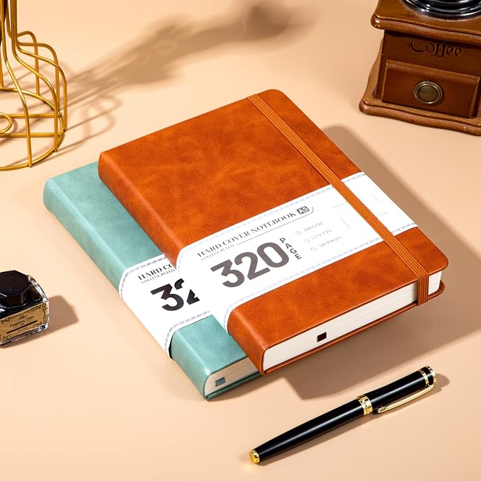 CAGIE Journal Notebook for Women Men Leather Journaling Diary Daily, Brown