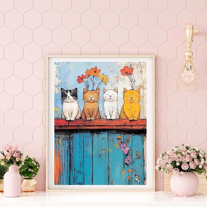 ijbnhd Cat Diamond Art Kits for Adults 12x16in