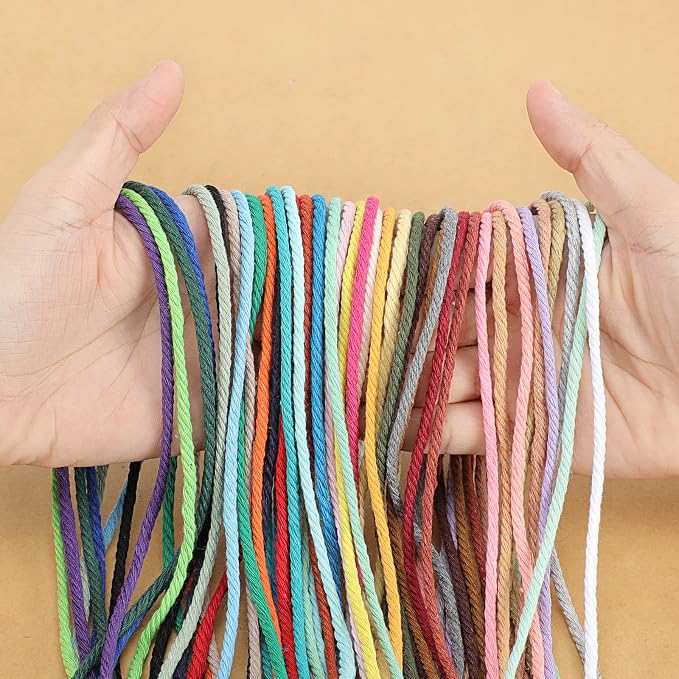 HOMEBOBO Macrame Cord 3mm x 220Yards (656Feet),Natural Cotton Macrame Rope - 4 Strands Twisted Macrame Cotton Cord for Wall Hanging,Plant Hangers,Crafts,Gift Wrapping and Wedding Decorations,Rust Red