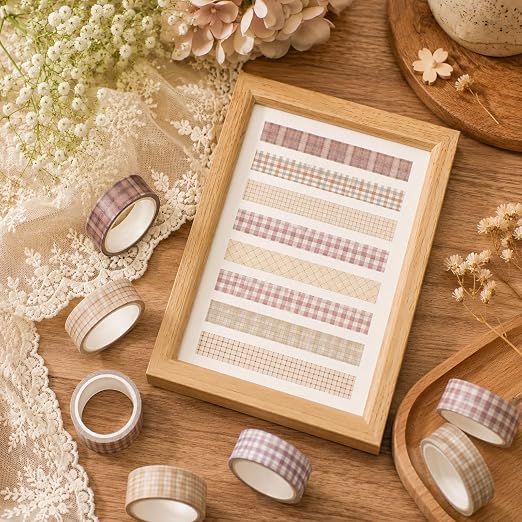 cobee 8 Rolls Vintage Washi Tape Set, Retro Decorative Masking Tape