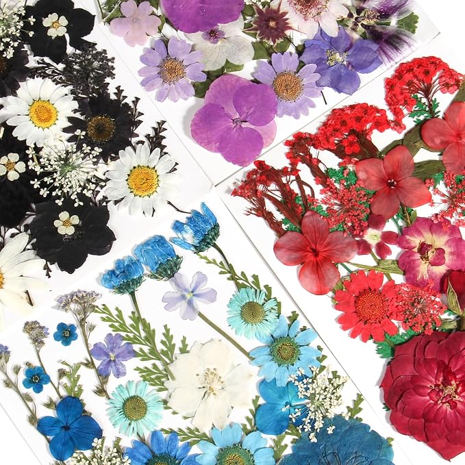 110+PCS Pressed Flowers for Resin, Colorful-B | Real Dried Flower Leaves, For Resin Jewelry Making, For Scrapbooking Crafts, For DIY Soap Candles, For Nails Décor
