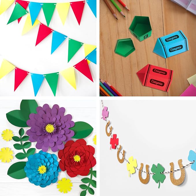 PrintWorks Bright Cardstock 8.5" x 11" - 50 Sheets - 5 Assorted Primary Colors - Ideal for School & Craft Projects - 65 lb/176 gsm - Made in the USA - FSC® Certified (00682)