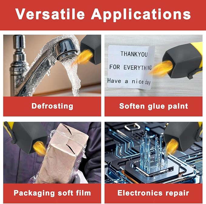 Heat Gun, 350W Mini Heat Gun for Crafting, 2-Temp Settings Hot Air Gun 392℉(200℃)/752℉(400℃) Heating Tool for Crafts, Shrink Tubing, Drying Paint, DIY Works