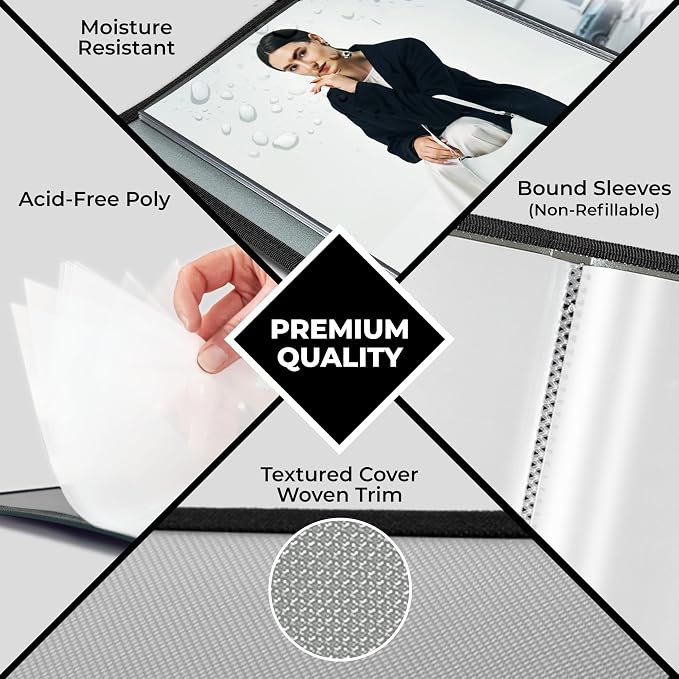 Dunwell Art Portfolio 8.5x11, 24 Pockets, Displays 48 Pages, Silver