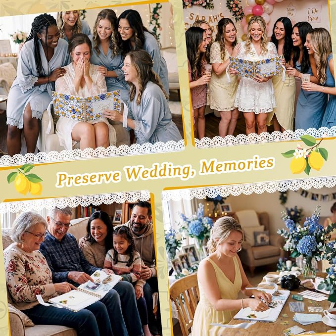 Letters to Bride Scrapbook,8.5 X 7 Inch,Lemon,Yellow, Blue