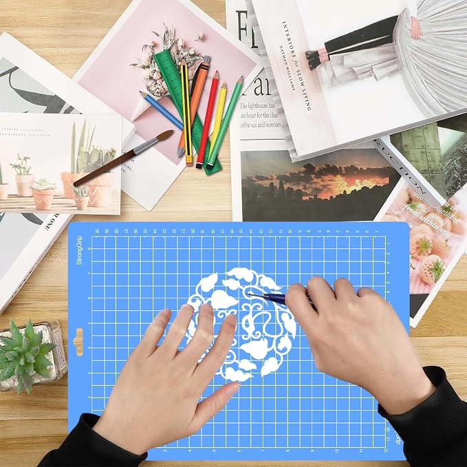 6PCS Cutting Mats Compitable with Explore Air 2/Air/One/Maker 3/Maker 3PCS 12x24 Sticky Mats Long 3PCS 12x12 Cricket Mats & Blades Standard Grip Light Grip Strong Grip Variety Pack Mats Accessories