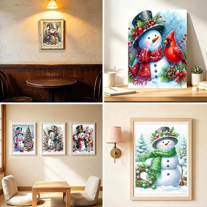 6 Pack Christmas Paint by Numbers Kits for Adults 12x16in(30x40cm)