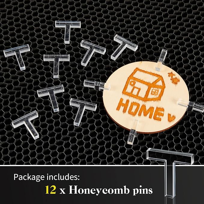 Juexica 12 Pcs Acrylic Honeycomb Pins Honeycomb Bed Pins Hold Down Pins Accessories Craft Cutting Tools Compatible with xTool D1 Laser Engraver and Cutter Machine