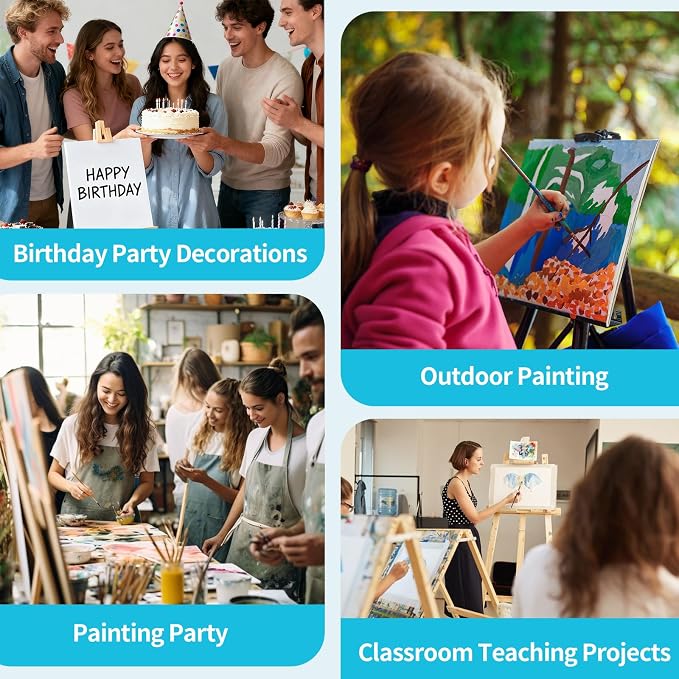 ESRICH 12 Pack 8x10 Primed Canvas Boards for Painting, Ideal for Starter | Cotton Acid-free Surface, Gesso Primed for Acrylic, Oil, Watercolor. Art Painting Supplies for Class, Paint Parties and Home