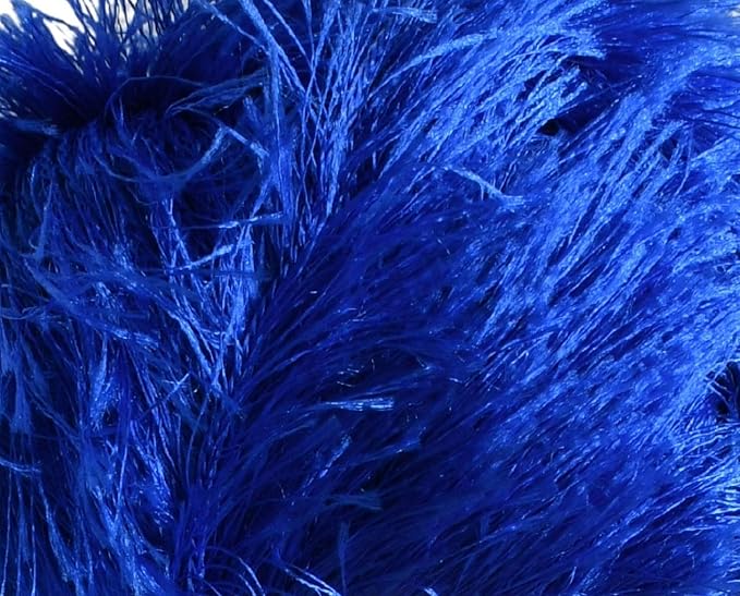 Eyelash Fun Fur Yarn Premium 100% Polyester 164 Yds (150 Mt), 3.53 Oz (100 Gr) Colorful Crochet Yarn Dıy Hand Knitting. (Royal Blue, 1 Skein)