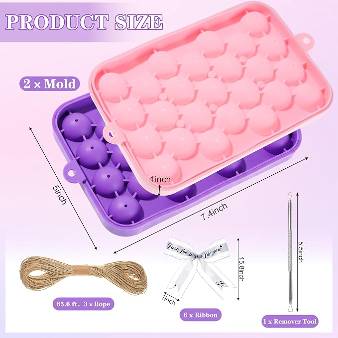 Honeydak Silicone Grape Soap DIY Making Kit 3D Reusable Soap Molds for DIY Crafts Gift for Adults Includes Twine and Ribbon Create Beautiful Grape‑Shaped Soaps