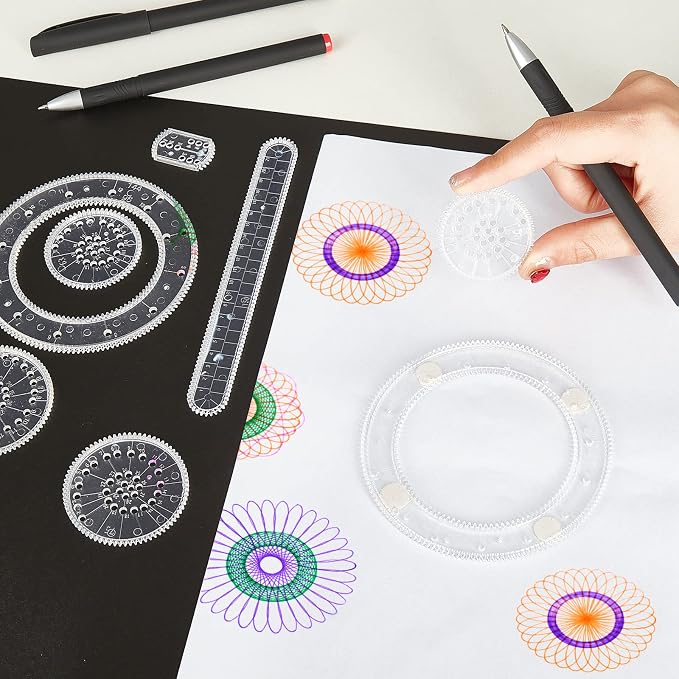 Chivao Spiral Art Kit Circle Stencils Drawing Tool Geometric Ruler,Classic
