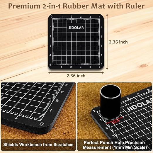 Leather Circle Cutter Tool Set, 8 Pieces Circle Punch Tools 15 20 25 30 35 40 45 50mm, High Carbon Steel Round Cutting Dies - Leather Hole Punch Tool Kit for DIY Leathercrafts