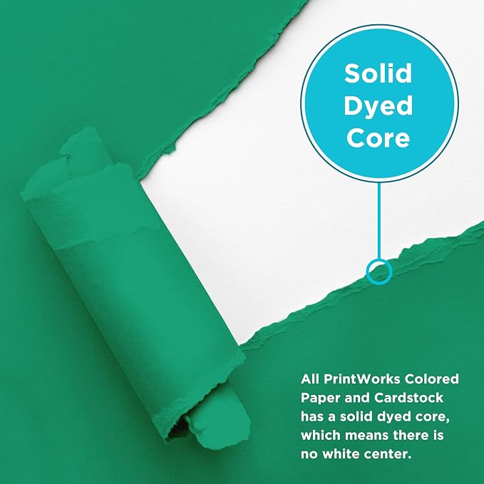 PrintWorks Bright Cardstock 8.5" x 11" - 50 Sheets - 5 Assorted Primary Colors - Ideal for School & Craft Projects - 65 lb/176 gsm - Made in the USA - FSC® Certified (00682)