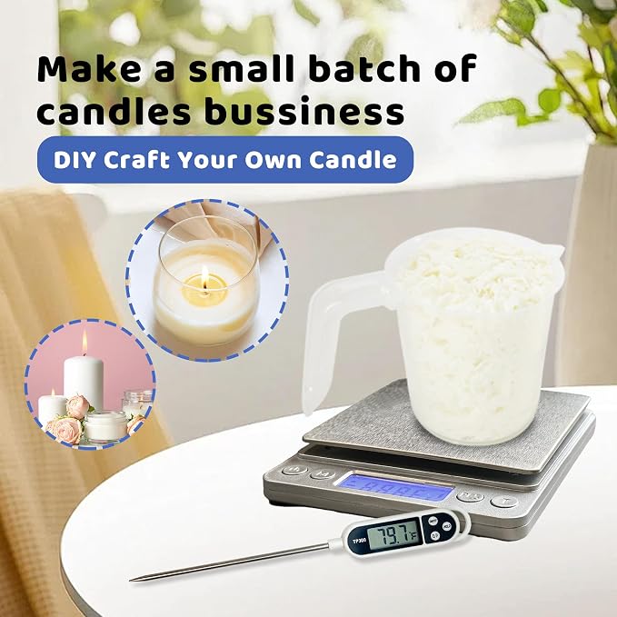 Wax Melting Pot Kit with Digital Scale(No Battery), Heat Gun, Thermometer | Pro DIY Candle Making Pot Set Wax Melt Makers for Adults to Make Your Own Candles