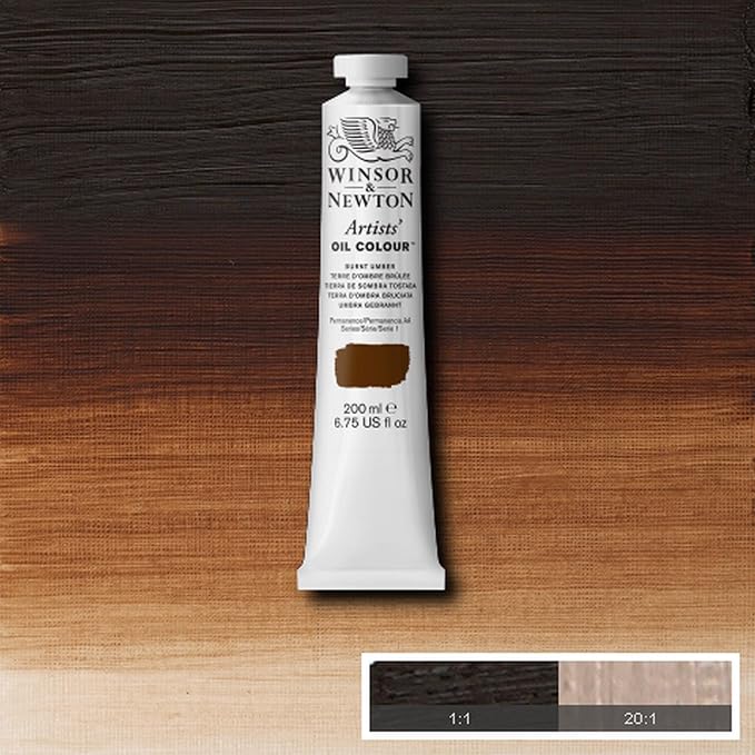 Winsor & Newton Artists' Oil Paint, 200ml Tube, Burnt Umber