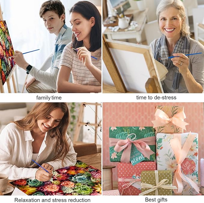 Ycydilirab Succulent Paint by Numbers Kits for Adults-Succulent Paint by Number for Adults,Easy Paint by Numbers on Canvas for Home Wall Decoration and Gifts 16X20 inch