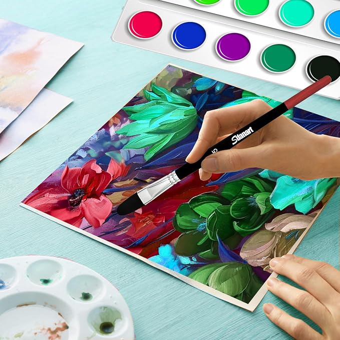 Sdanart Filbert Paint Brushes Set,15 PCS Artist Brushes,Filbert Art Brush