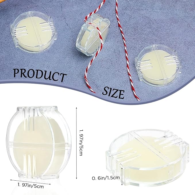 Maitys 2 Pcs Thread Wax Beeswax for Hand Sewing,Colorless, Clear Case | Conditioner for Embroidery Quilting, Strengthens Sewing Line Reduces Fraying, Clear Case Storage, Natural Beeswax Formula