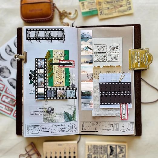 LELE LIFE 6 Rolls Filmstrip PET Washi Tape, Self-Adhesive Retro Movie Film Reel Art Decorative Tape Stickers for Journaling, Scrapbooking, Crafts, Diaries, Junk Journal Supplies