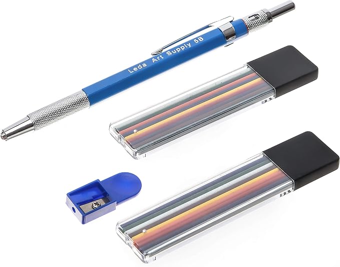 Leda Art 2mm Mechanical Pencil, Drafting Pencils for Drawing, Multicolor