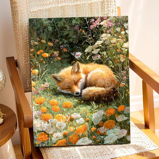 XTCIXAL Paint by Numbers Kit for Adults, Fox, 16X20 Inch | DIY Paint by Number for Adults Beginner, High-Definition Color Canvas, Stress Relief, Home Wall Decor, Gifts, Unframed