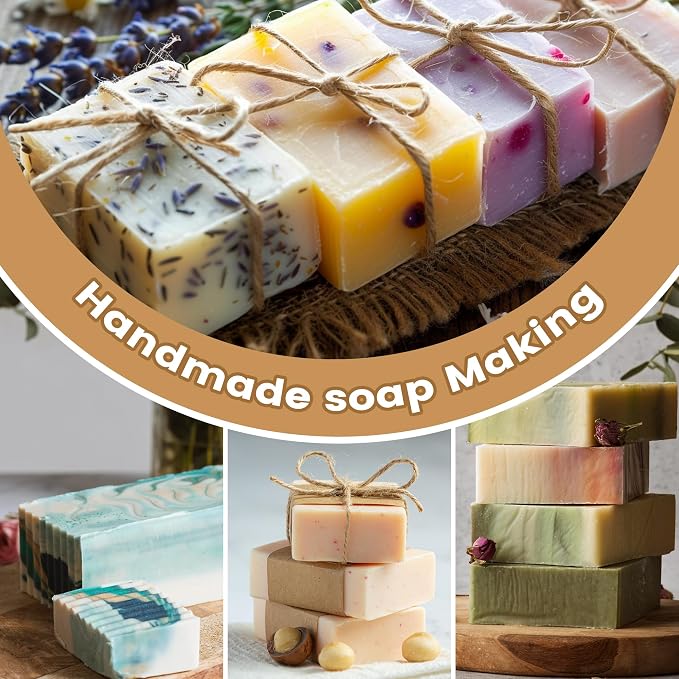 LFISGNN Soap Making Kit with 4 Flavored 10 lbs Soap Base in Bulk | DIY Soap Kit in Bulk with Soap Melting Pot, 10 lbs Soap Base (Shea Butter, Glycerin, Aloe, Goat Milk) and Loaf Mold