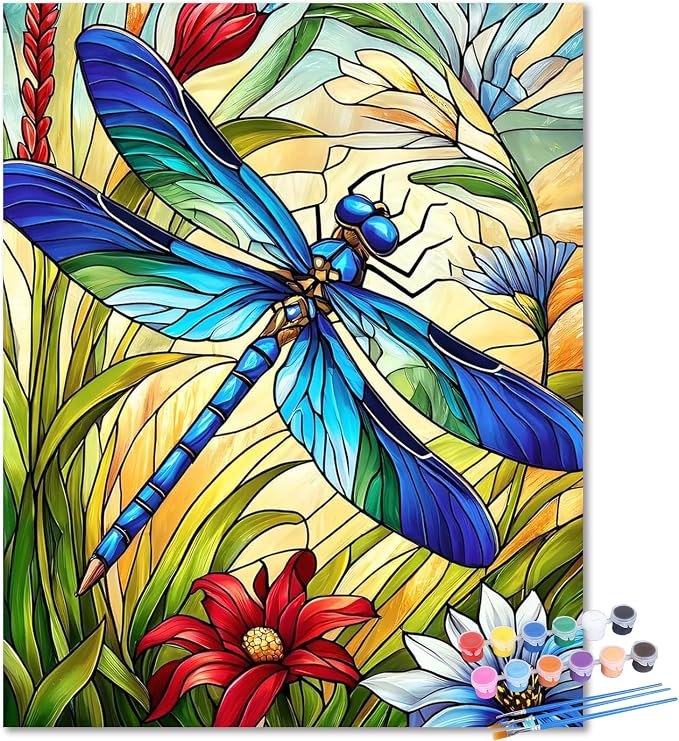 Dragonfly Paint by Numbers Kit for Adults, Adult Paint by Number Kits 16x20