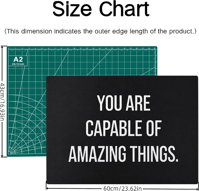 23" x 17" Self Healing PVC Cutting Mat, A2-Black or Green
